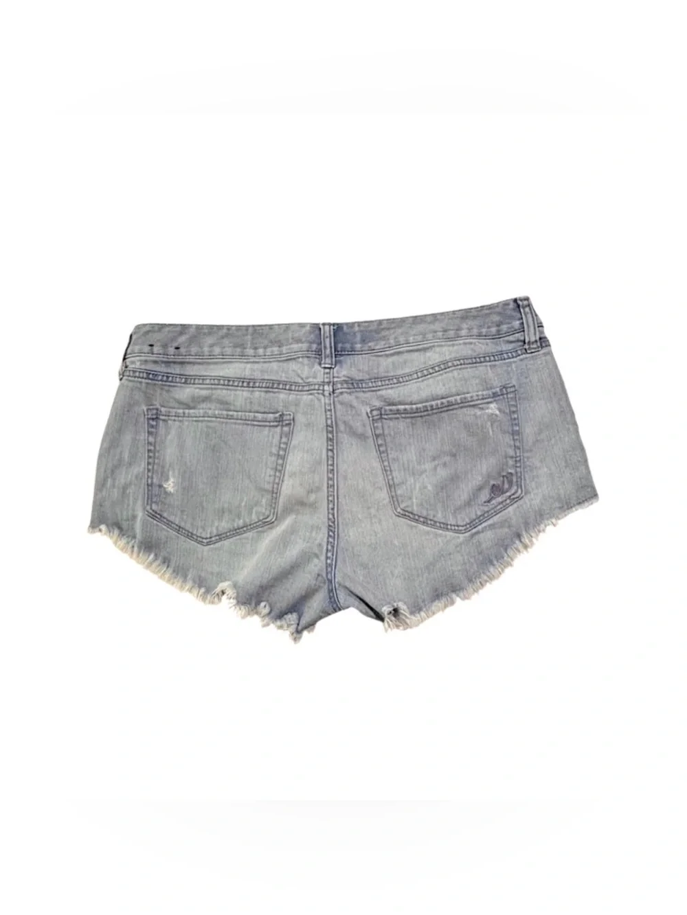 Express Light Wash Blue Distressed Denim Cutoff Jeans Shorts Women’s 12 5-Pocket
